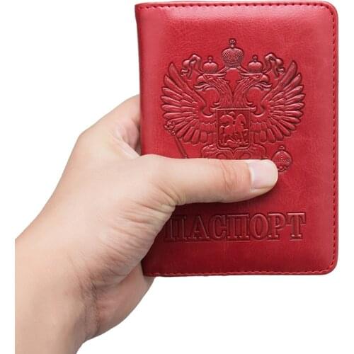 Men Rfid Passport Cover Women Travel Document Passport Case Business ID Card Holder for Russia with Sim Slots
