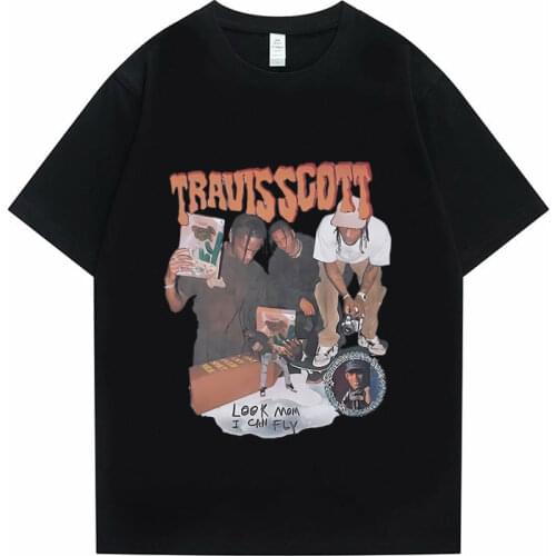 Travis Scott Tshirt Men Women Oversize Vintage Hip Hop Astroworld Tour Tee Harajuku Catus Jack Unisex Summer Skatedboard Fashion