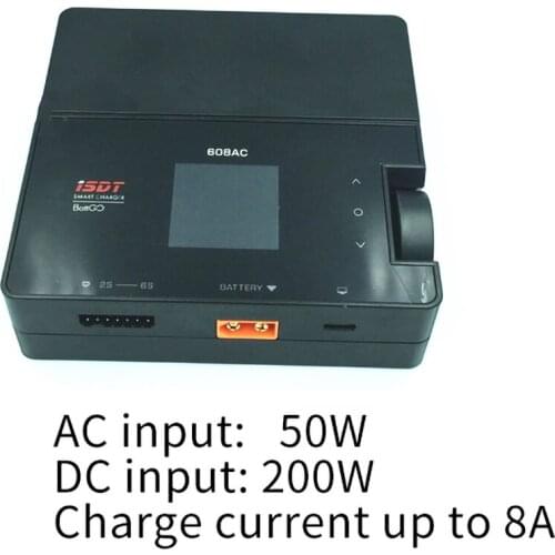 ISDT 608AC AC 60W DC 200W 8A BattGo w/ Detachable Supply Smart Battery Charger Discharger for RC Drone Model Outdoor Toys