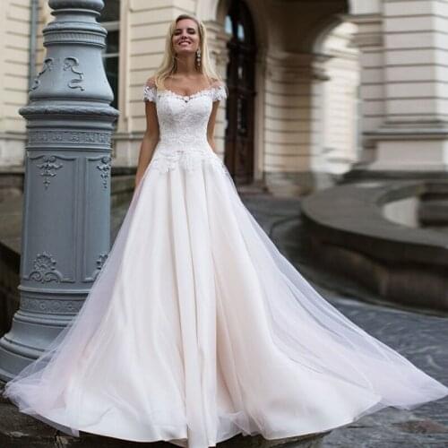 Lace Wedding Dresses Boho Off the Shoulder Bohemian Bridal Gowns A Line Plus Size Beach Bride Gown Vestido De Noiva