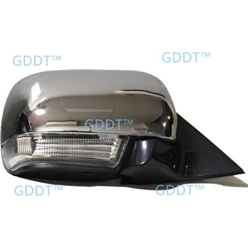 LHD Chrome Side Mirror for Pajero V73 V77 V75 V87 V93 V97 V98 Door Rear View 10 Pin Auto Fold Glass Heat Led Turn Signal Lamp