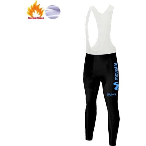 New pantaloni ciclista Team Movistar bike trousers Winter Thermal Fleece cycling tights 20D bycicle pants pantaloni bici uomo
