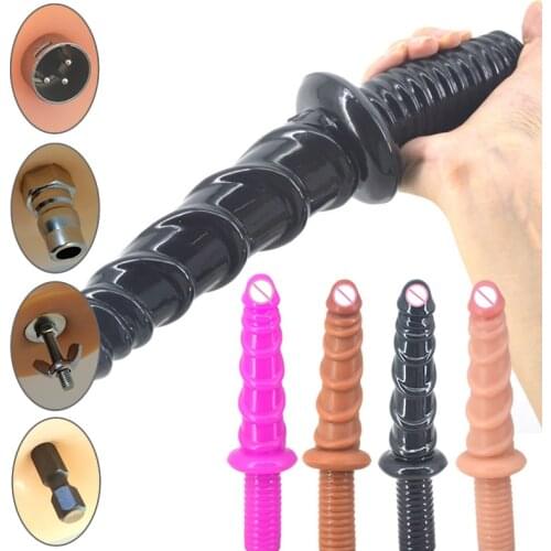 Super Long Traditional Sex Machine Attachment 3XLR Accessories Thread Sword Dildo Anal Plug Love Machine For Women Man Y44