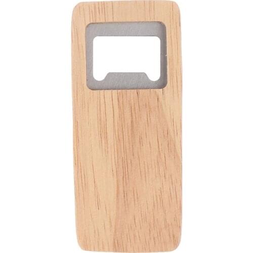 Wood Beer Bottle Opener Wooden Handle Corkscrew Stainless Steel Square Openers Bar Kitchen Accessories Party Gifts
