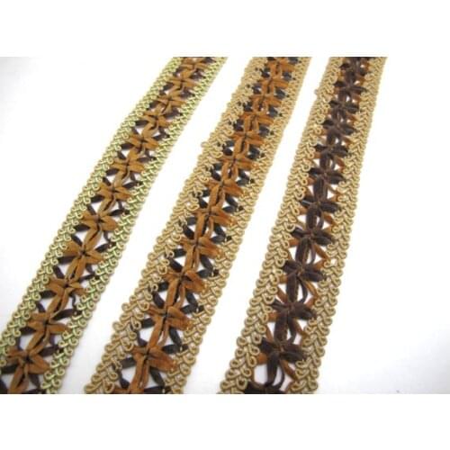 1 3/8 Inches Faux Leather Woven Trim|Gimp Trim|Braided Trim|PU Leather|Belt Straps|Bag Edging|Hollow Ribbon
