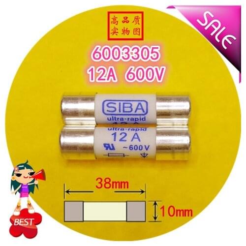 SIBA Fuse 6003305 12A 600V 10x38mm Ceramic Fuse Tube Fuse