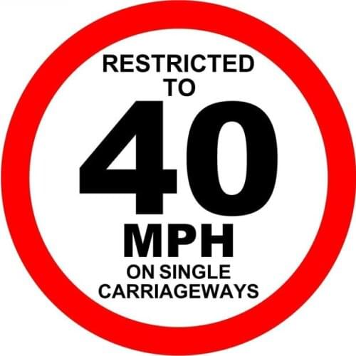 Warning Car Sticker Reflective Restricted To 40 Mph PVC Decal Automobile Motorcycles Accessories Decoration,11cm*11cm