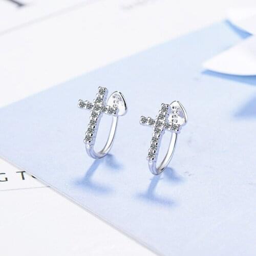 New 925 Sterling Silver Ear Clip Cuff Wrap Earrings No Piercing-Clip On Cartilage Earrings for Women Girls Earrings Jewelry