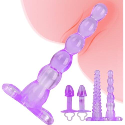 Silicone Anal Plug Dildo No Vibrator Male Prostate Massager Anal Beads Plug G Spot Stimulator Butt Plug Anal Sex Toys for Couple