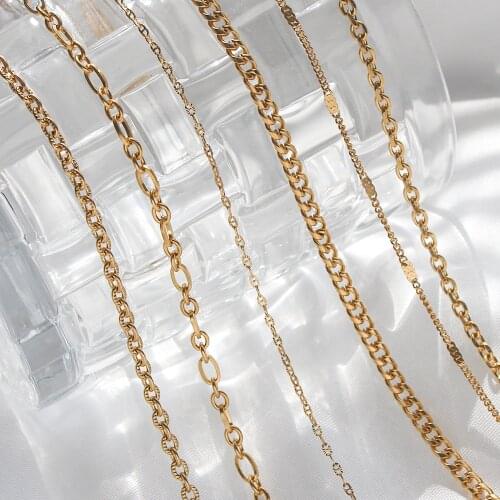 Selecting our Favourite Chain Tarnish Free Thin Delicate Link Flower Coin Chain Layer Necklace Gold Plated Stainless Steel Chain