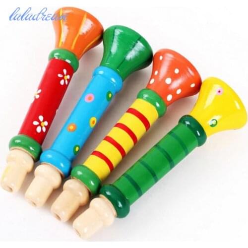 High quality toy musical instrument colorful wooden buglet musical toys wind instrument Childrens educational toys