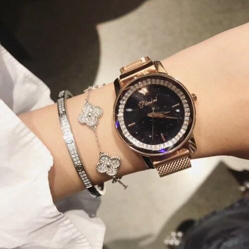 New Popular Milanese Watches for Women Fashion Crystals Watch Personalized Magnet Bracelet Wrist watch Quartz Brand Montre Femme