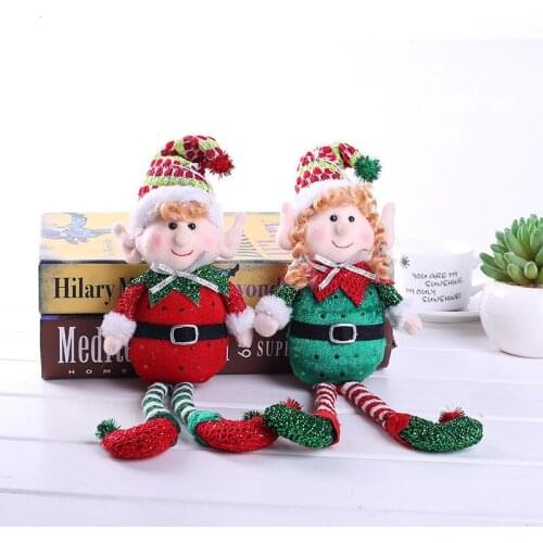 1pc 11*33cm Christmas Cartoon Long Feet Elves Doll Boy Girl Toy Home Xmas New Year Decor Christmas Tree Pendants Table Ornament