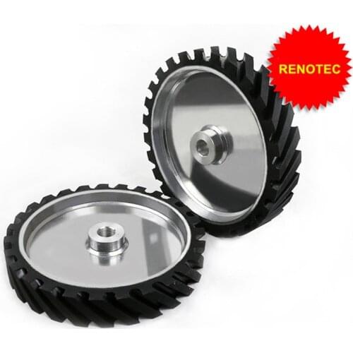 1PCS 300*50mm Grooved Rubber Contact Wheel Dynamically Balanced Belt Grinder Sanding Belt Set for Metal Grinding