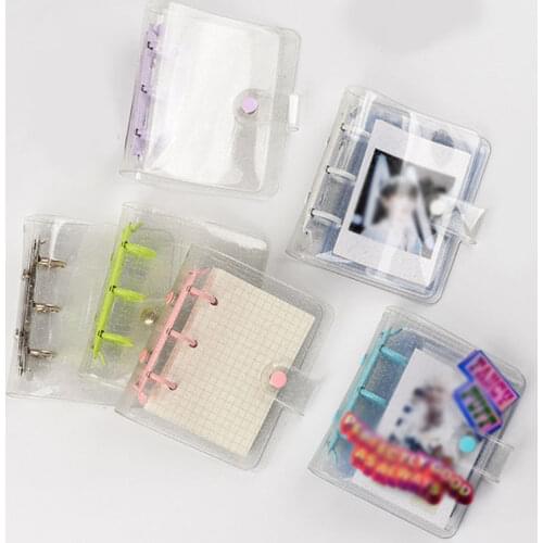 1PC PVC Photo Album Cover 3inch Glittery Bling Photo Binder Cover Mini Pocket 3 Ring Photo Album Cover Loose-leaf Shell