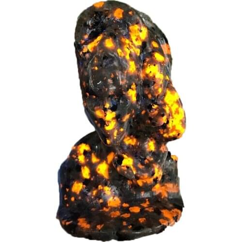 1pcs Natural Crystal Flame Stone hand-carved Medusa Healing Reiki Repair chakra Energy Mineral Quartz home Decor gift
