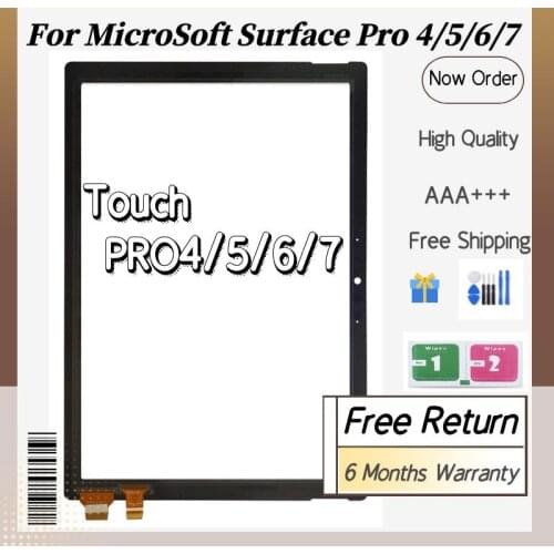 100% Worked For Microsoft Surface Pro 4 1724 Pro 4 Pro 5 Pro 6 Pro 7 Touch Screen Digitizer Glass Replacement touch screen