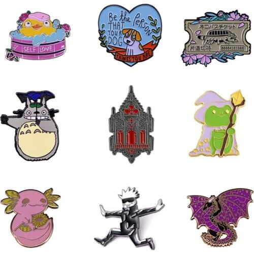 20pcs/lot G2289 Cartoon Funny Enamel pin Badge Buttons Brooch Anime Lovers Denim Shirt Lapel pins