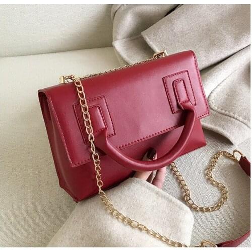 2020 Brand New Women Girls Solid Color Crossbody Bag Ladies Fashion Chain Shoulder Bag for Work Shopping