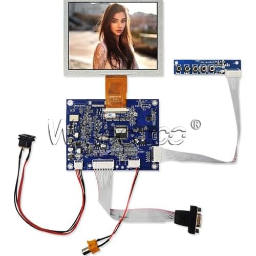 5 inch ZJ050NA-08C 640X480 LCD Screen panel + VGA Lcd Controller board RCA VIDEO FPC 50 pins replacement