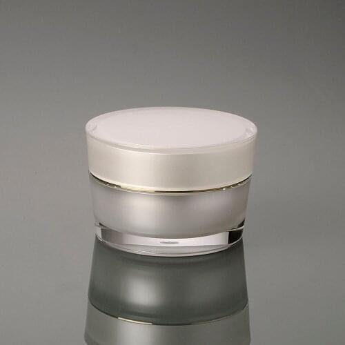 50G cone shape plastic acrylic jar bottle tin pot pearl white cream/gel/moisturizer/essence/mask cream cosmetic packing