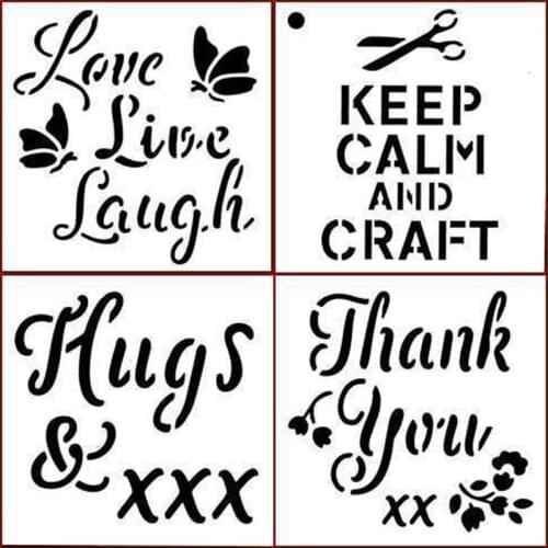 Thank You Hugs Love Keep Calm And Craft Plastic Stencil for DIY Scrapbooking Embossing Paper Cards Crafts Templates 2019 New