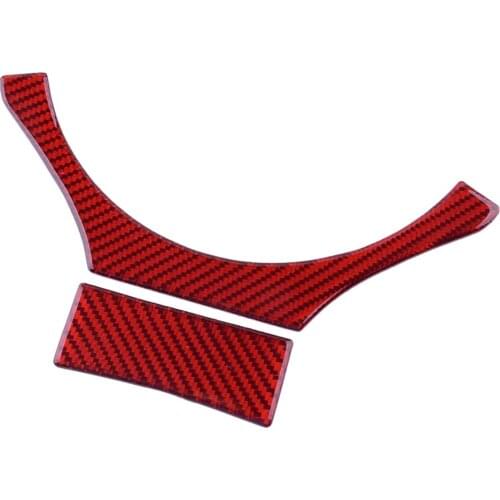 2pcs Car Steering Wheel Chin Panel Cover Trim Red Carbon Fiber Fit for LEXUS IS250 IS300 IS350 2014 2015 2016 2017 2018