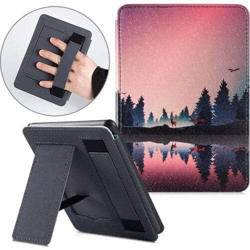 Stand Case for All-new Kindle (10th Generation - 2019,Model J9G29R) -PU Leather Smart Protective Cover with Hand Strap