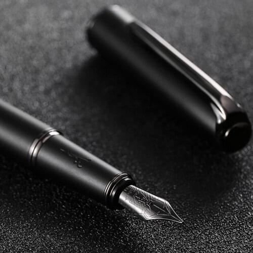 New Picasso Pimio 916 Black Metal Fountain Pen Titanium Black Extra Fine / Medium / Bent Size Matte Barrel Fashion Business Pen