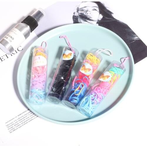 70-80Pcs/Pack Sleek Minimalist Mixed Color Disposable Hair Ring Female Tiara Hair Rope Jewelry Accessories