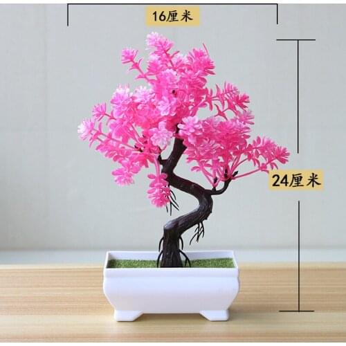 7 Colors Creative Artificial Tree Bonsai Plastic Landscape Pot Culture Simulation Tree Plants Office Room Table Home Decorative