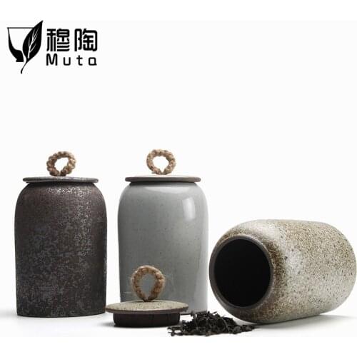 Ceramic Tea jar Moisture-proof seal Food candy Spice jar Portable Tieguanyin porcelain tea caddy Household storage tank