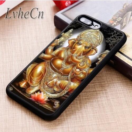 LvheCn Ganesh Elephant God phone Case cover For iPhone 5 6 6s 7 8 plus X XR XS max 11 12 Pro Samsung Galaxy S7 edge S8 S9 S10