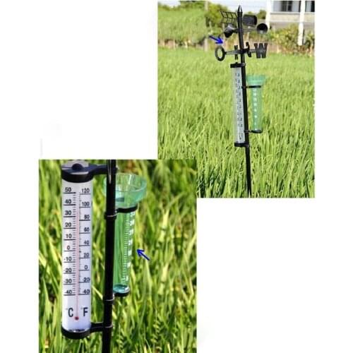 M89B Garden Outdoor Weather Station Meteorological Measurer Vane Tool Wind Rain Temperature Gauge Accurate Indicator