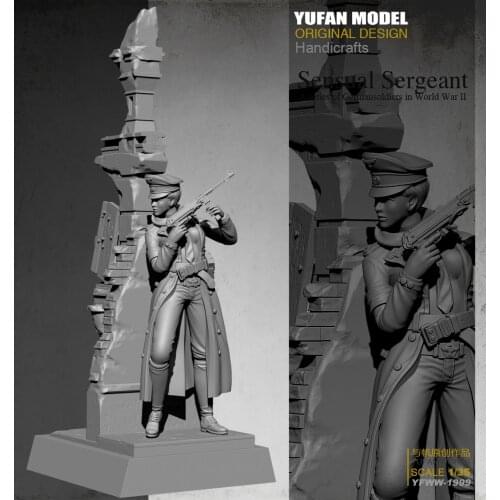 YUFAN MODEL 1/35 Women Officers + Platform Resin Soldiers Colorless and self-assembled Yfww35-1999