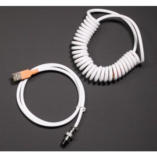 MStone Space Cable Aviator Custom usb c port type c coiled Cable wire for Mechanical Keyboard GH60 USB cable PU material