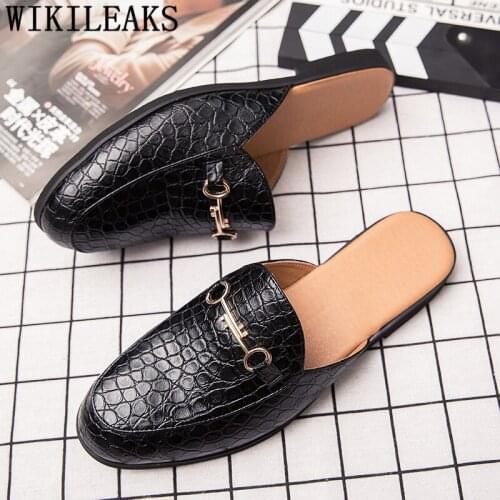 Leather Slippers Men Shoes Beach Sandals For Men Zapatos De Los Hombres Zapatillas Designer Mules Fashion Beach Shoes Slides