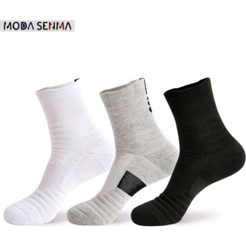 Dropshipping Elite basketball socks mens mid-tube towel bottom training sports socks thick non-slip outdoor climbing socks gym