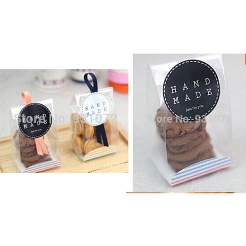 Wholesale Plastic Bag Food Gift Bags Packaging For Cookie/Candy Packages, Half Clear 8.5*6.5*23 cm