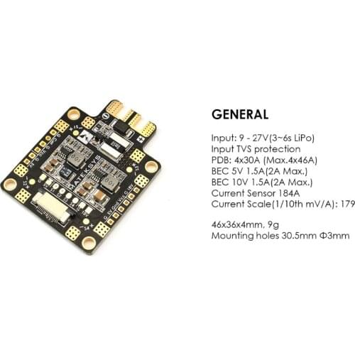 Original Matek FCHUB-6S Hub Power Distribution Board 5V & 10V BEC Built-in 184A Current Sensor 9g for RC Drone