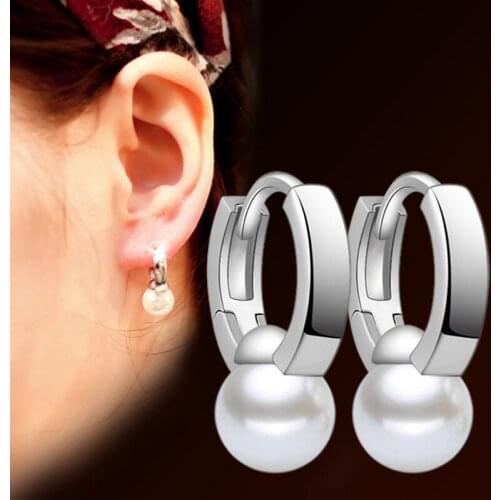 Stud Earring New Fashion Pearl Jewelry 925 Sterling Silver Earrings for Women Girls Wholesale Valentines Day Gift
