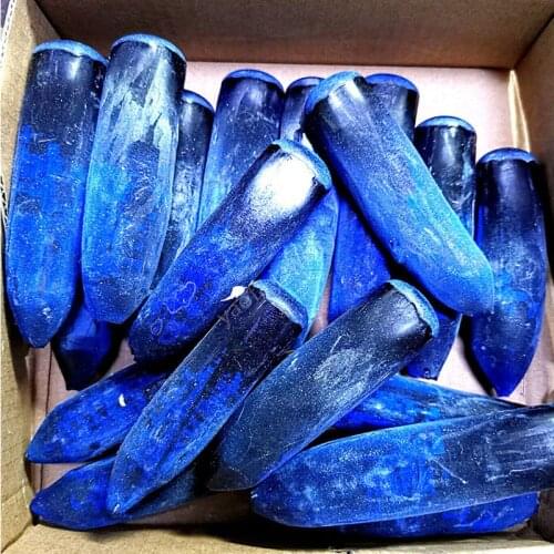 Sale 0.1kg 100g 113# Deep Blue Color Lab Created Spinel Gems Rough Raw Material Spinel Blue Stone For Jewelry Making