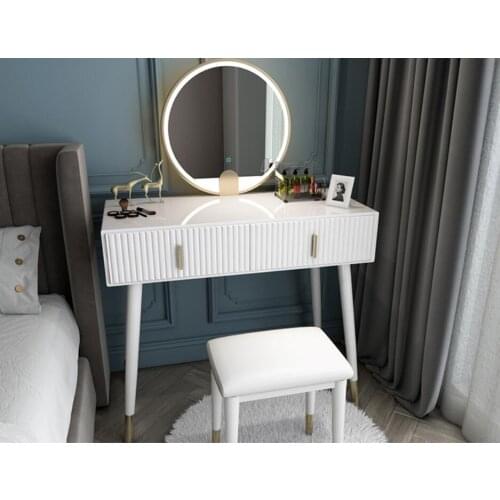 Nordic dressing table and dressing table small apartment bedroom modern minimalist light luxury paint makeup table with light