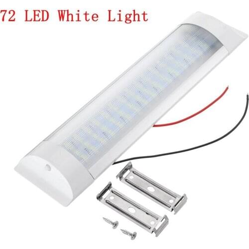 Car Interior Led Light Bar 24V 72 LED White Light Tube with Switch For Van Lorry Truck RV Camper Boat Car Interior Light Parts