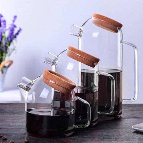 Heat resistant borosilicate glass cool water pot large capacity boiling water juice coffee pot sharing pot cork cover tea pot