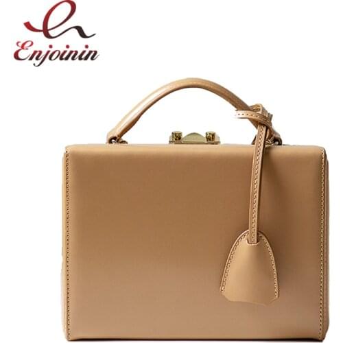 Vintaga Genuine Leather Fashion Box Style Buckles Women Handbag Shoulder Bag Crossbody Messenger Bag Ladies Pouch Bolsa Totes