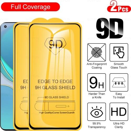 2Pcs 9D Full Glues Tempered Protective Glass Film For OnePlus 8T 5G Phone Screen Protector For One+ 9 9R Nord 2 N10 N100 N200 CE