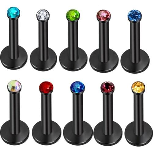 Female Trend Lips Piercing Goth Punk Multicolor Crystal Ball Mouth Piercings Accessories Sexy Lip Studs Women Body Jewelry