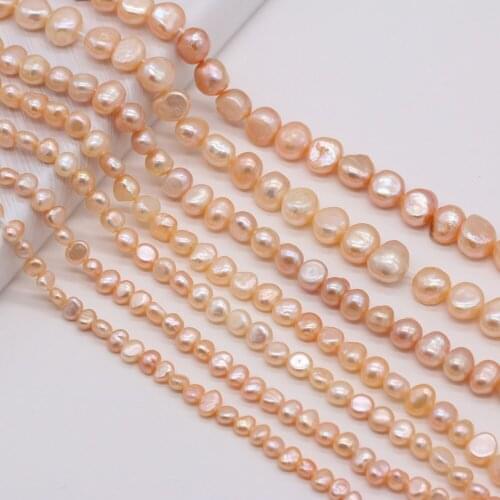 100% Natural Freshwater Pearl Baroque Pink Beaded for Jewelry Making Irregular Beads DIY Bracelet Necklace Accessories