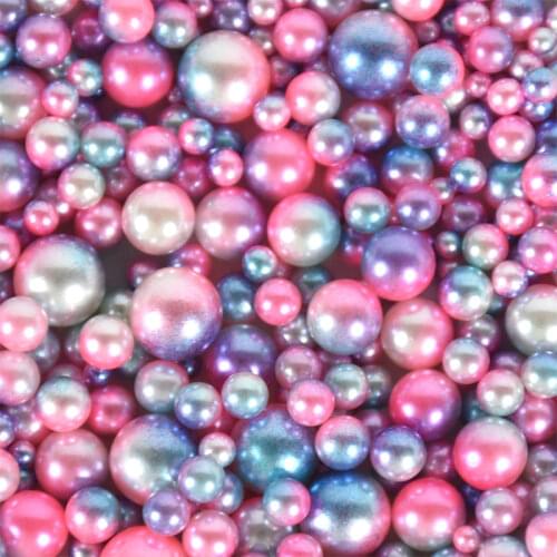 100Pcs 9-13mm Imitation Pearls Flower Half Round Flatback Beads DIY Supplies Handmade for Jewelry Accessory Embellish Crafts